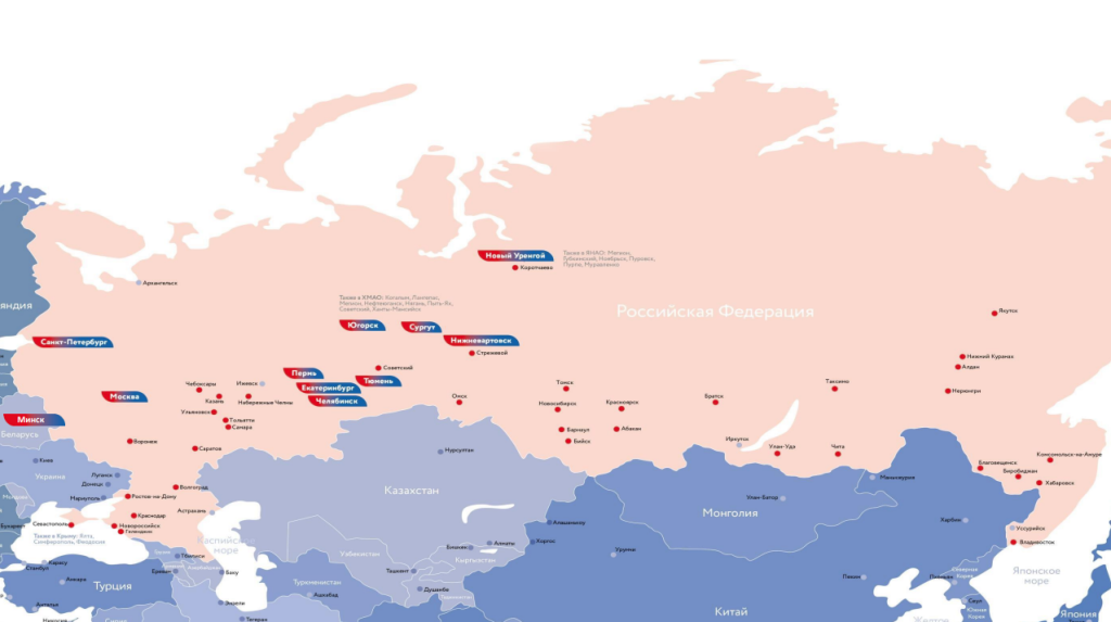 Карта филиалов